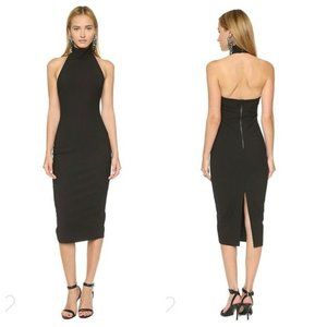 Elizabeth & James Kara Dress Halter Black Midi